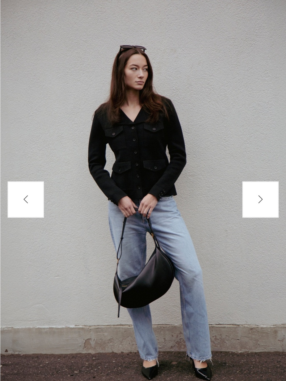 Amanda Maria Cammi Black Cotton Knit Tailored Lady Jacket